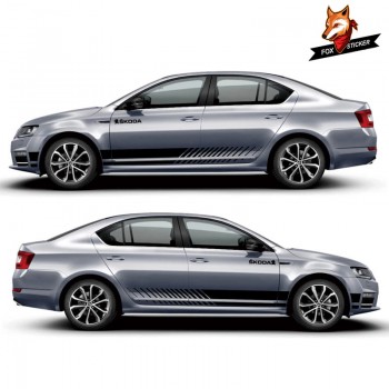 Vinyl Auto Side Car Sticker Sport Stripes Car Stickers Body Sport Decals Auto Stickers for Skoda Octavia Mark Levinson